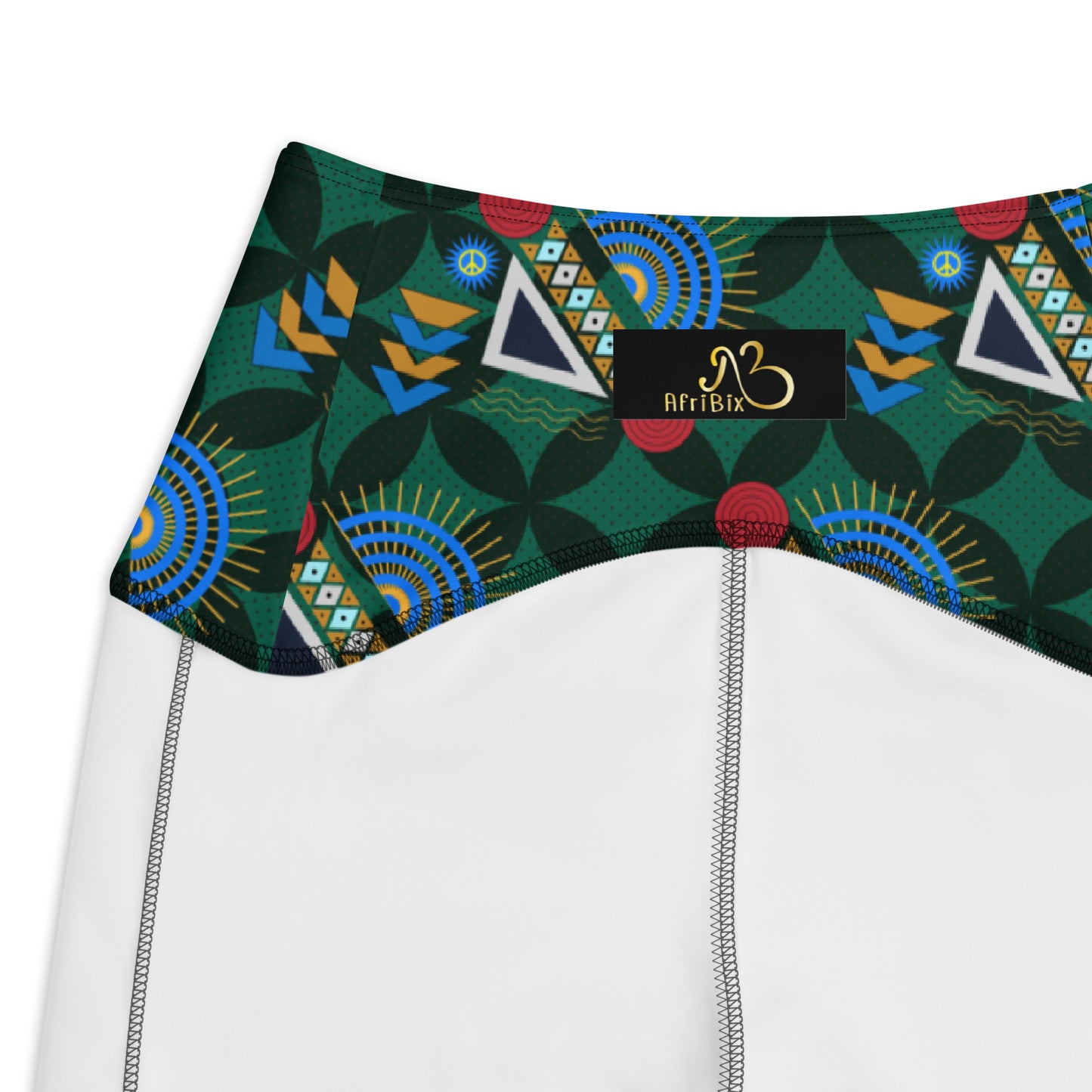 AfriBix Yanga Ankara High Waist Leggings with pockets - Green