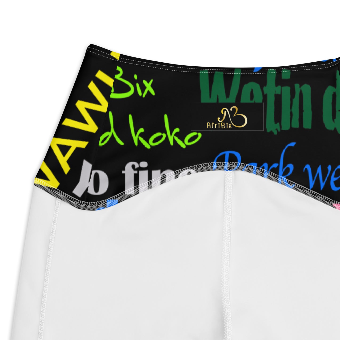 AfriBix Pidgin Print High-waist Leggings with pockets