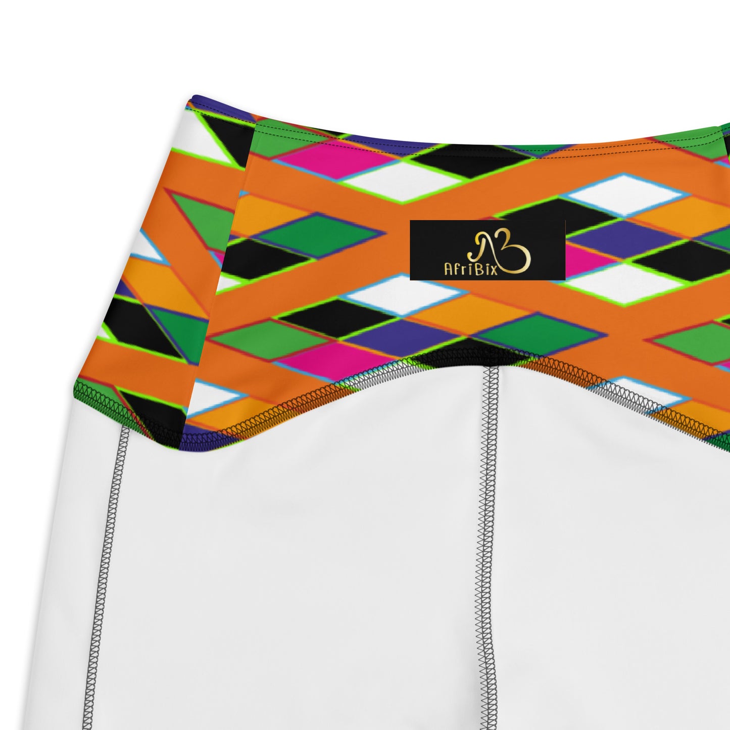 Orange Pyramid Print Leggings with pockets