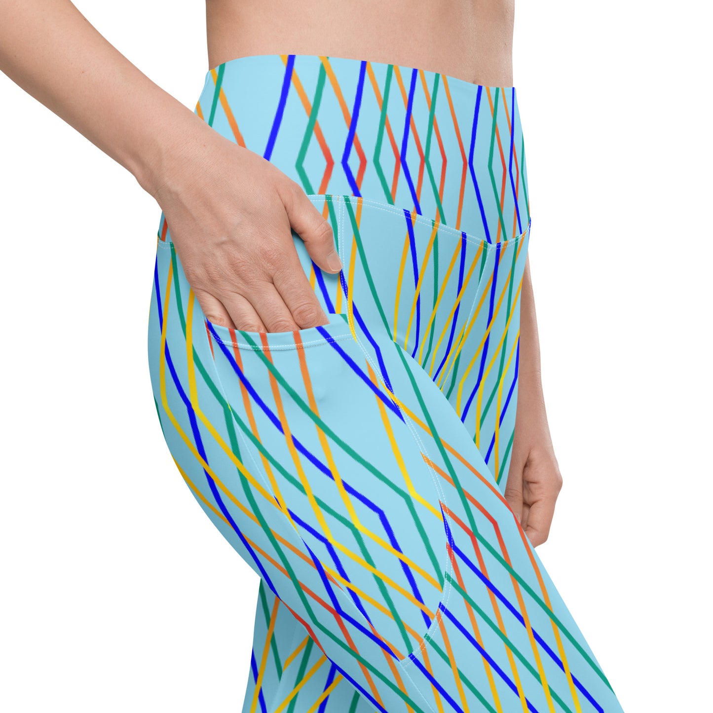 AfriBix Blue Constellation Print Leggings with pockets
