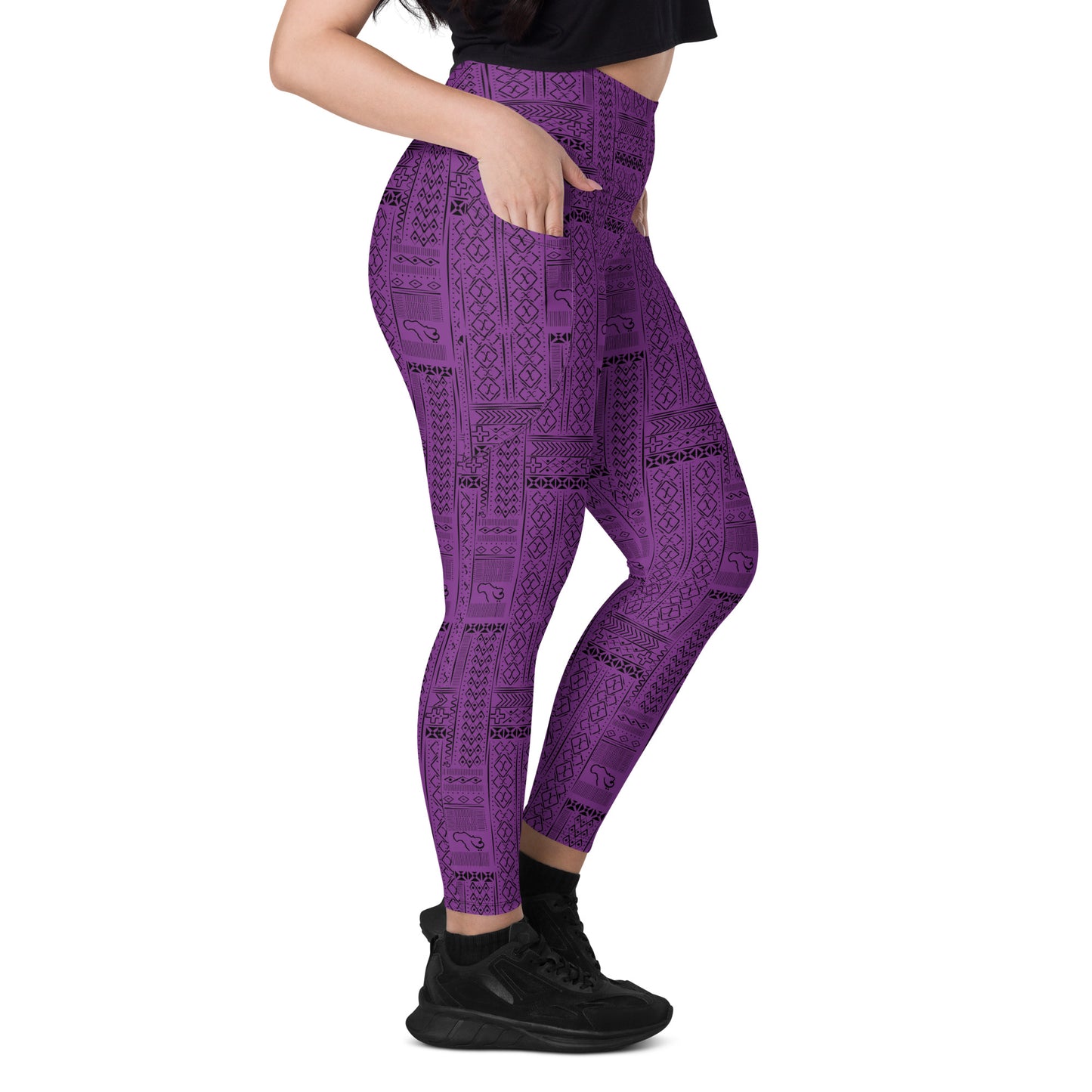 AfriBix Tribal Print High Waist Leggings with pockets
