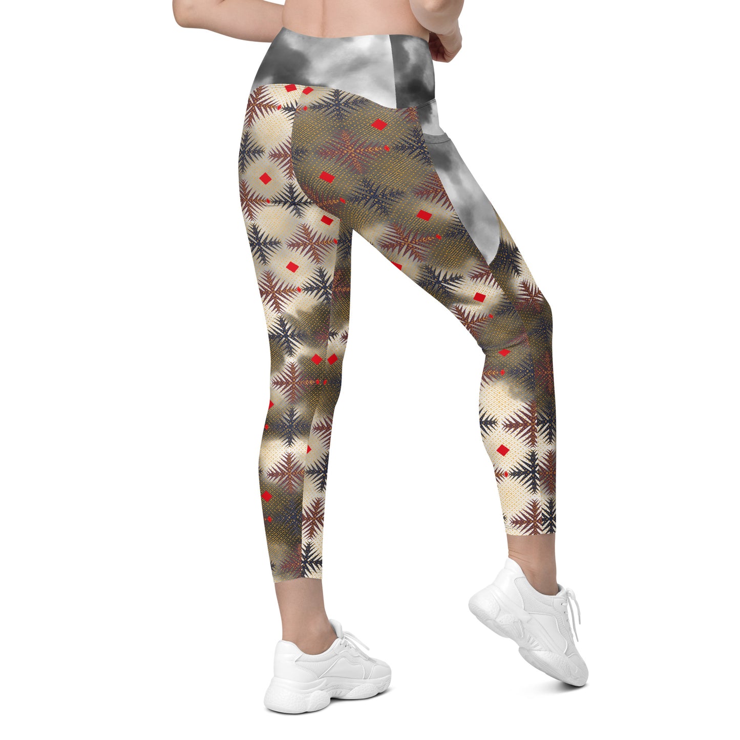 AfriBix Ankara Tie and Dye High-waist Leggings with pockets
