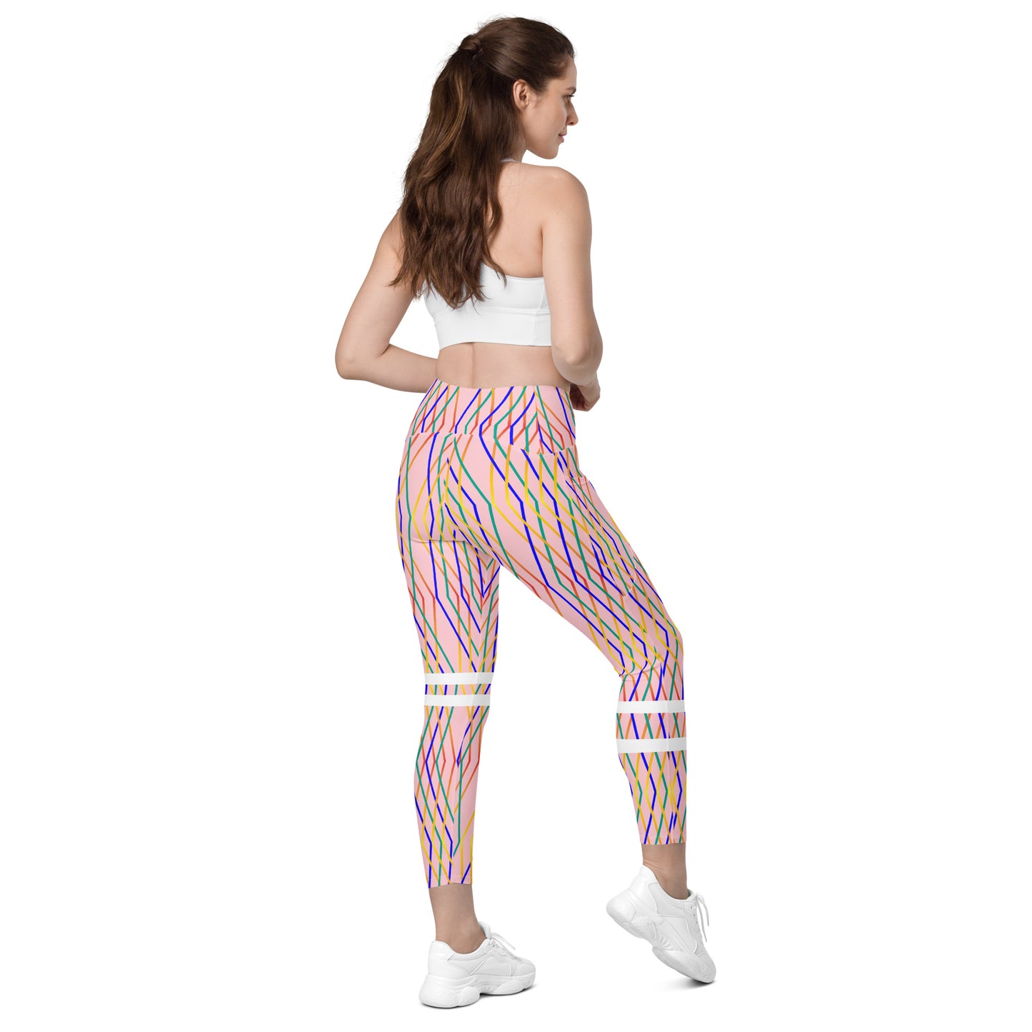 AfriBix Pink Constellation Print Leggings with pockets