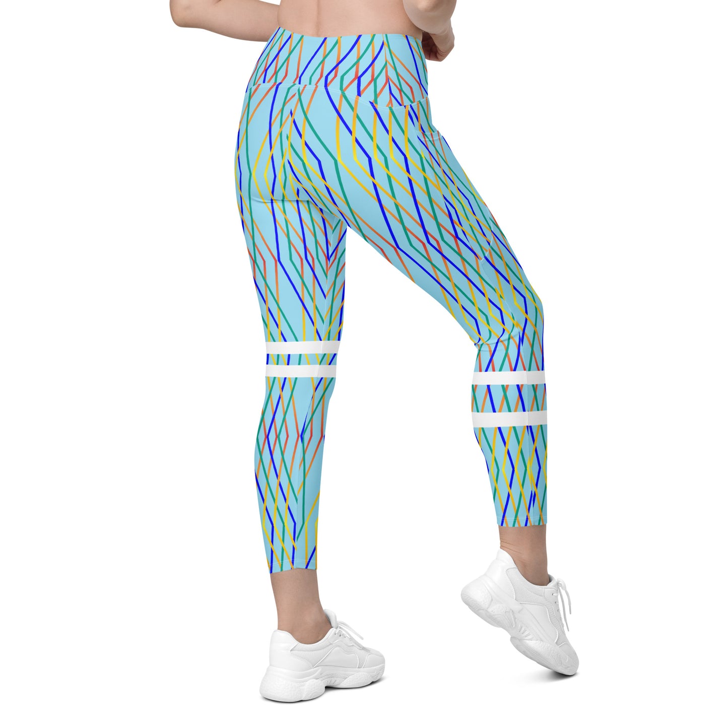 AfriBix Blue Constellation Print Leggings with pockets
