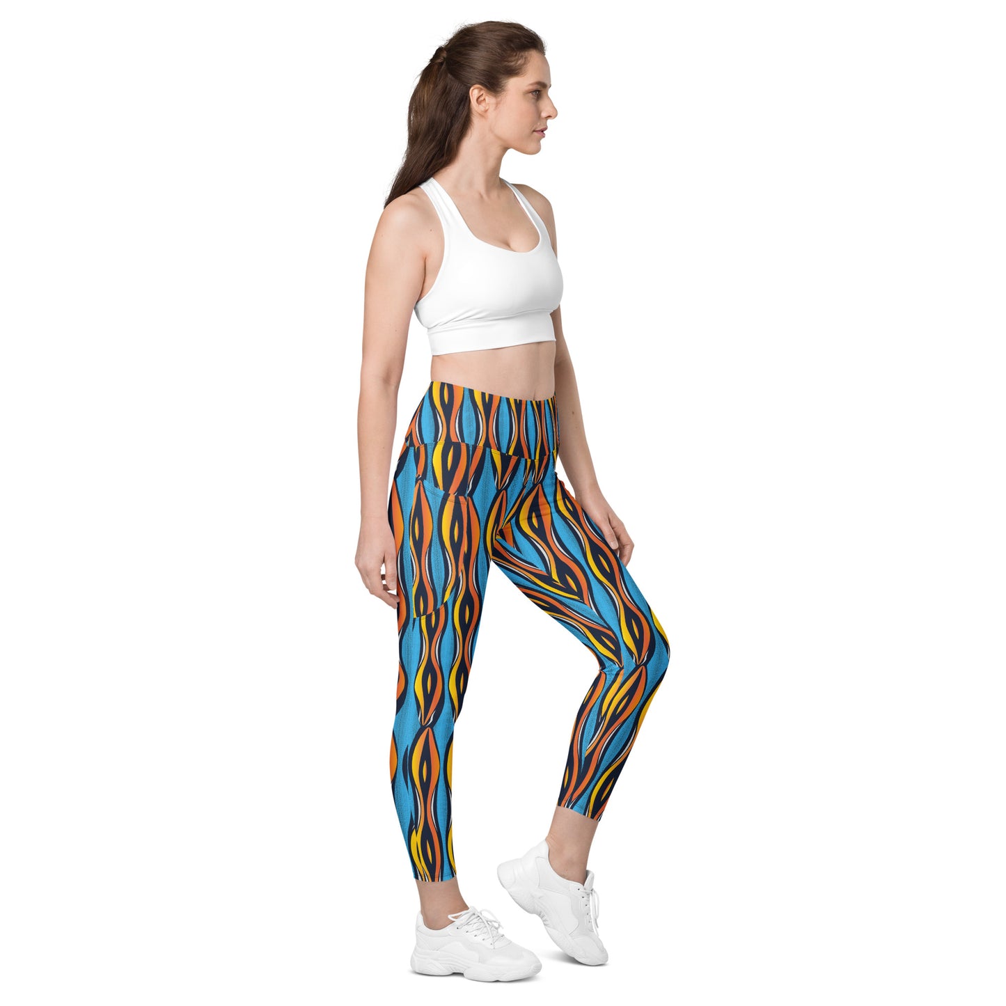 AfriBix Shakara Ankara High Waist Leggings with pockets