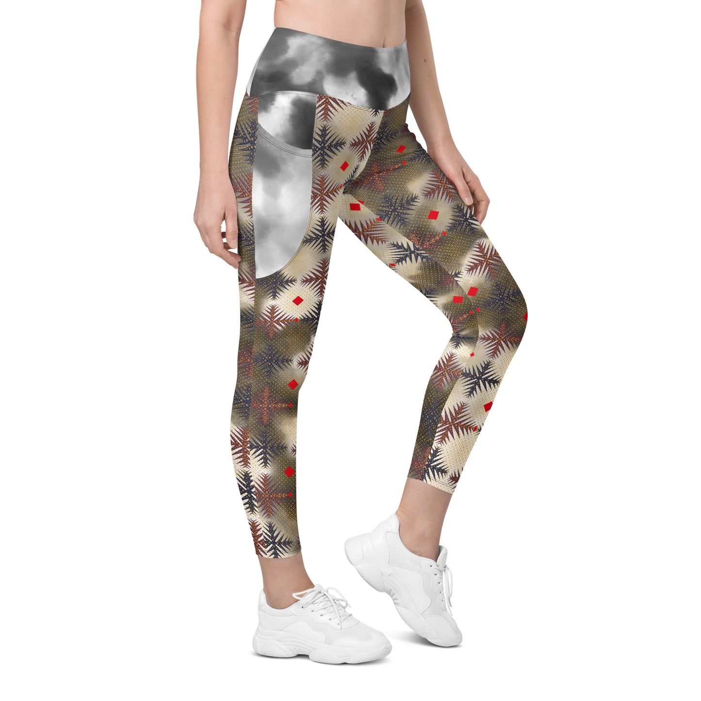 AfriBix Ankara Tie and Dye High-waist Leggings with pockets