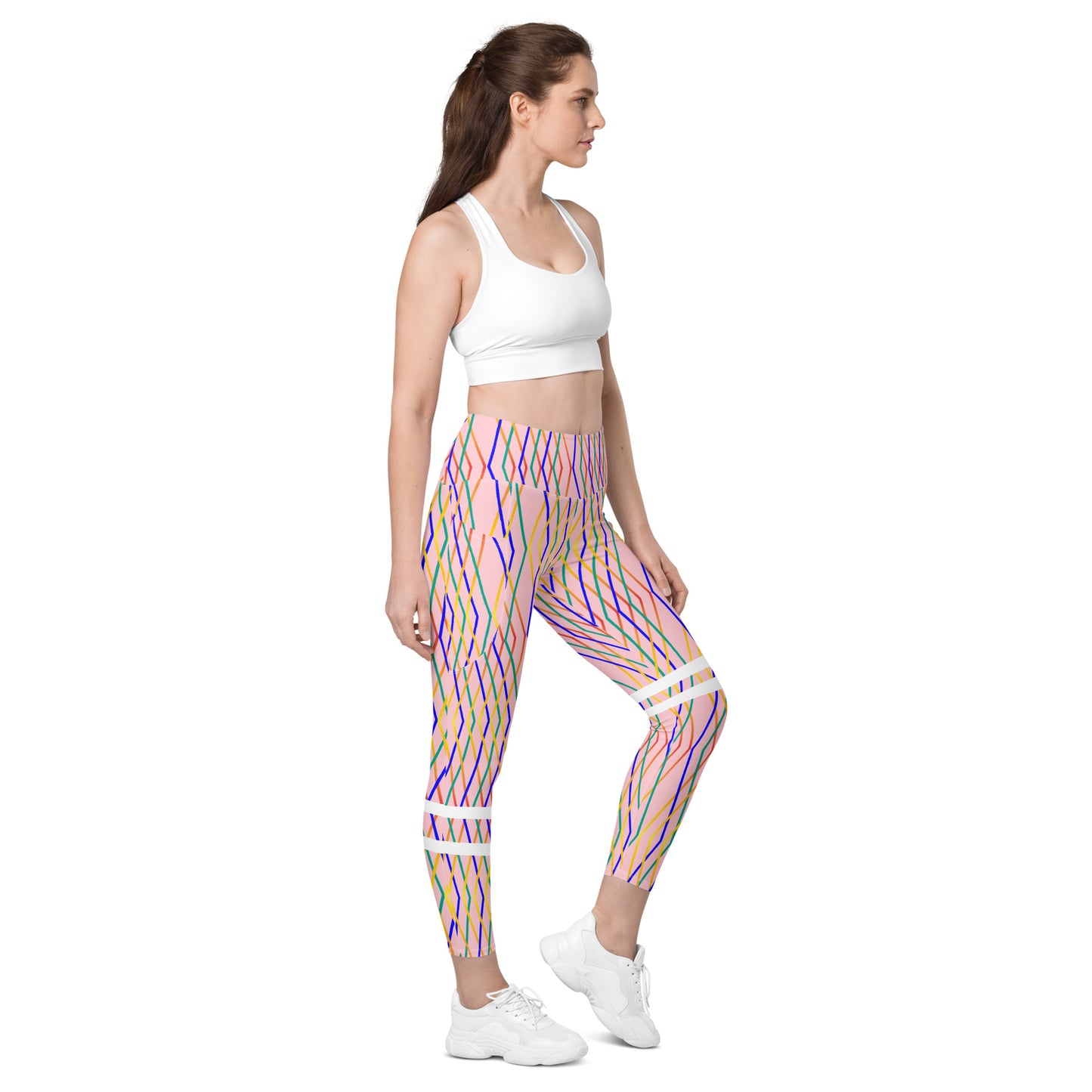 AfriBix Pink Constellation Print Leggings with pockets