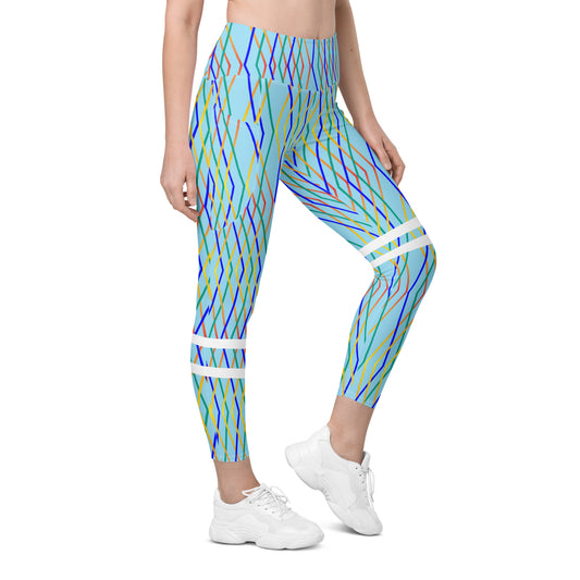 AfriBix Blue Constellation Print Leggings with pockets