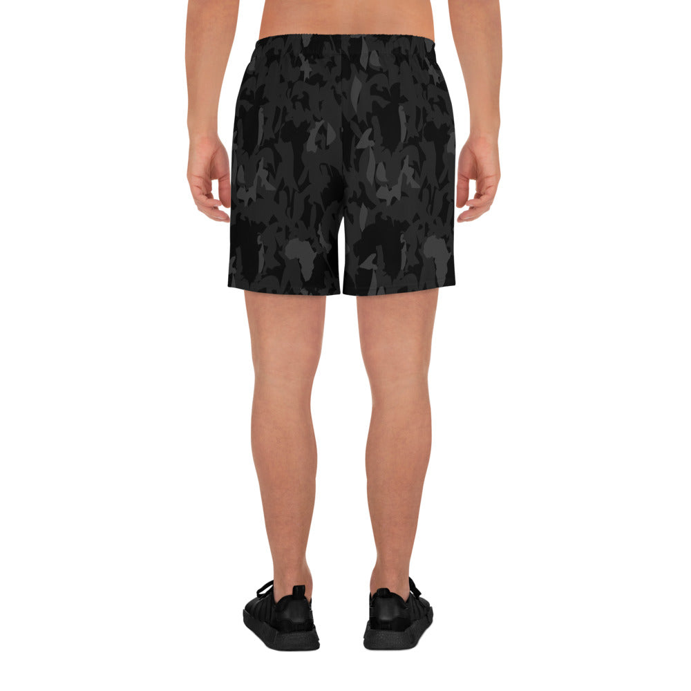 AfriBix Camo Noir Men's Recycled Athletic Shorts - Black