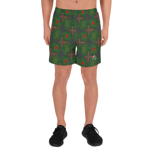 AfriBix Green Ankara Men's Recycled Athletic Shorts