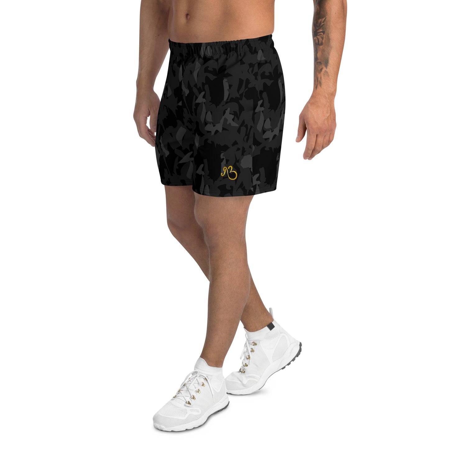 AfriBix Camo Noir Men's Recycled Athletic Shorts - Black