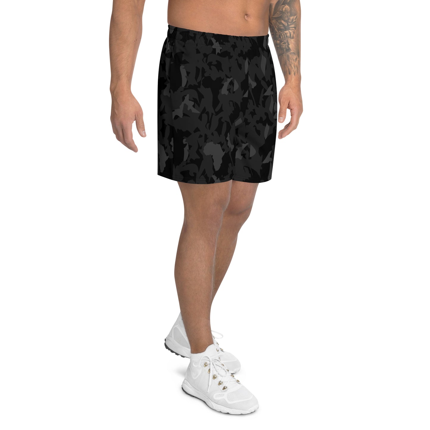 AfriBix Camo Noir Men's Recycled Athletic Shorts - Black