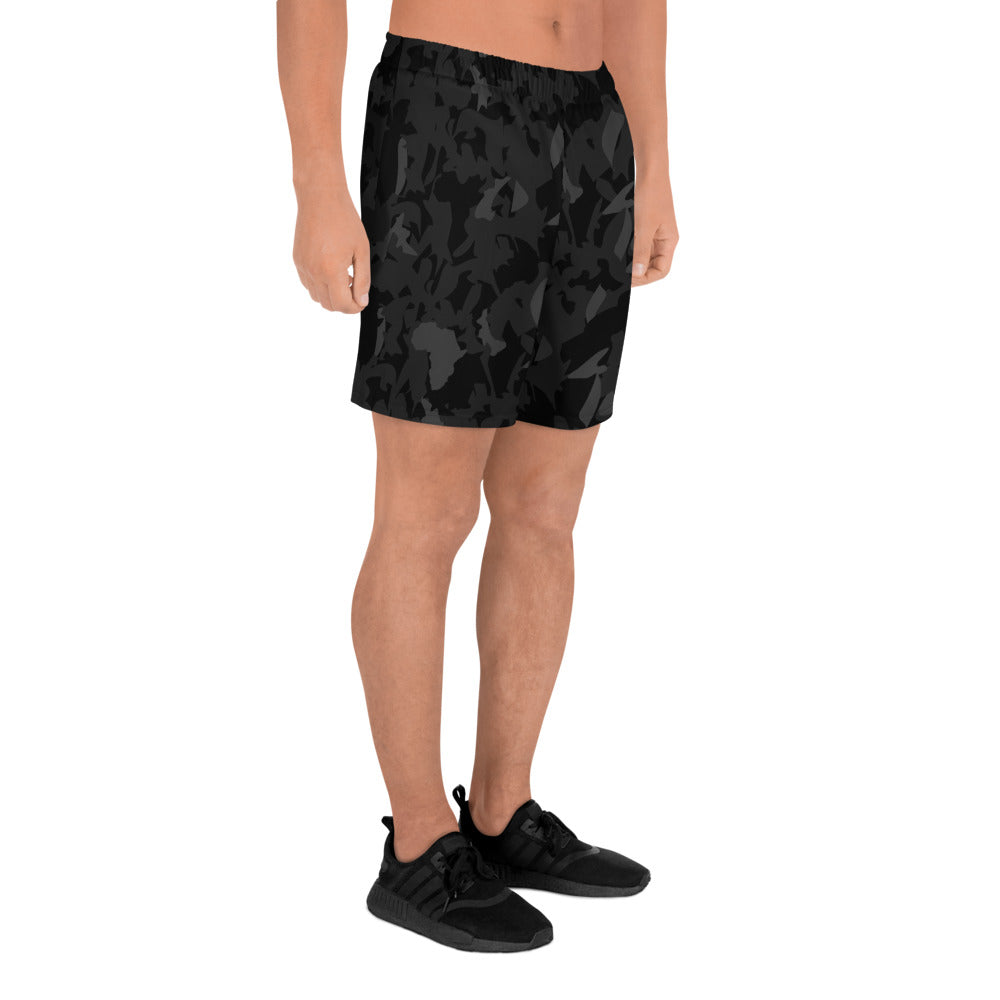 AfriBix Camo Noir Men's Recycled Athletic Shorts - Black