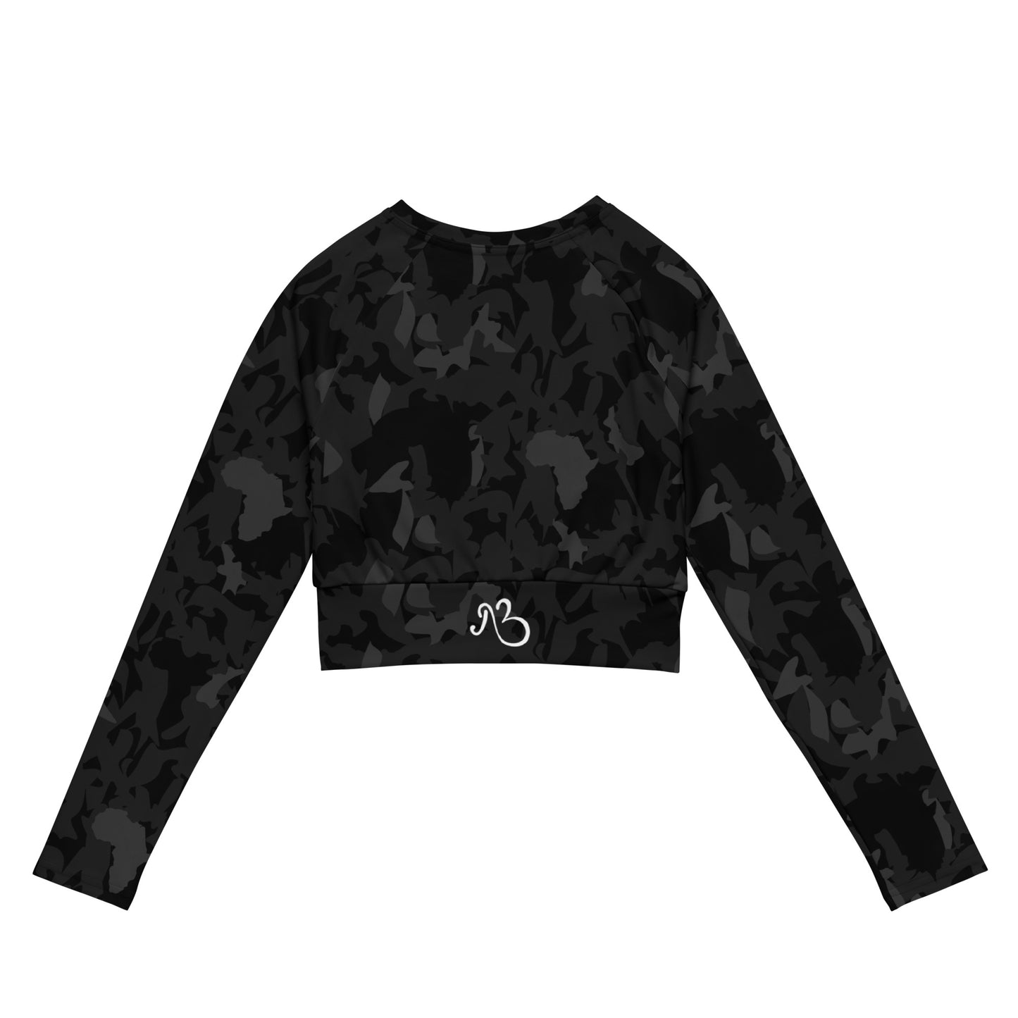 AfriBix Camo Noir Recycled long-sleeve crop top