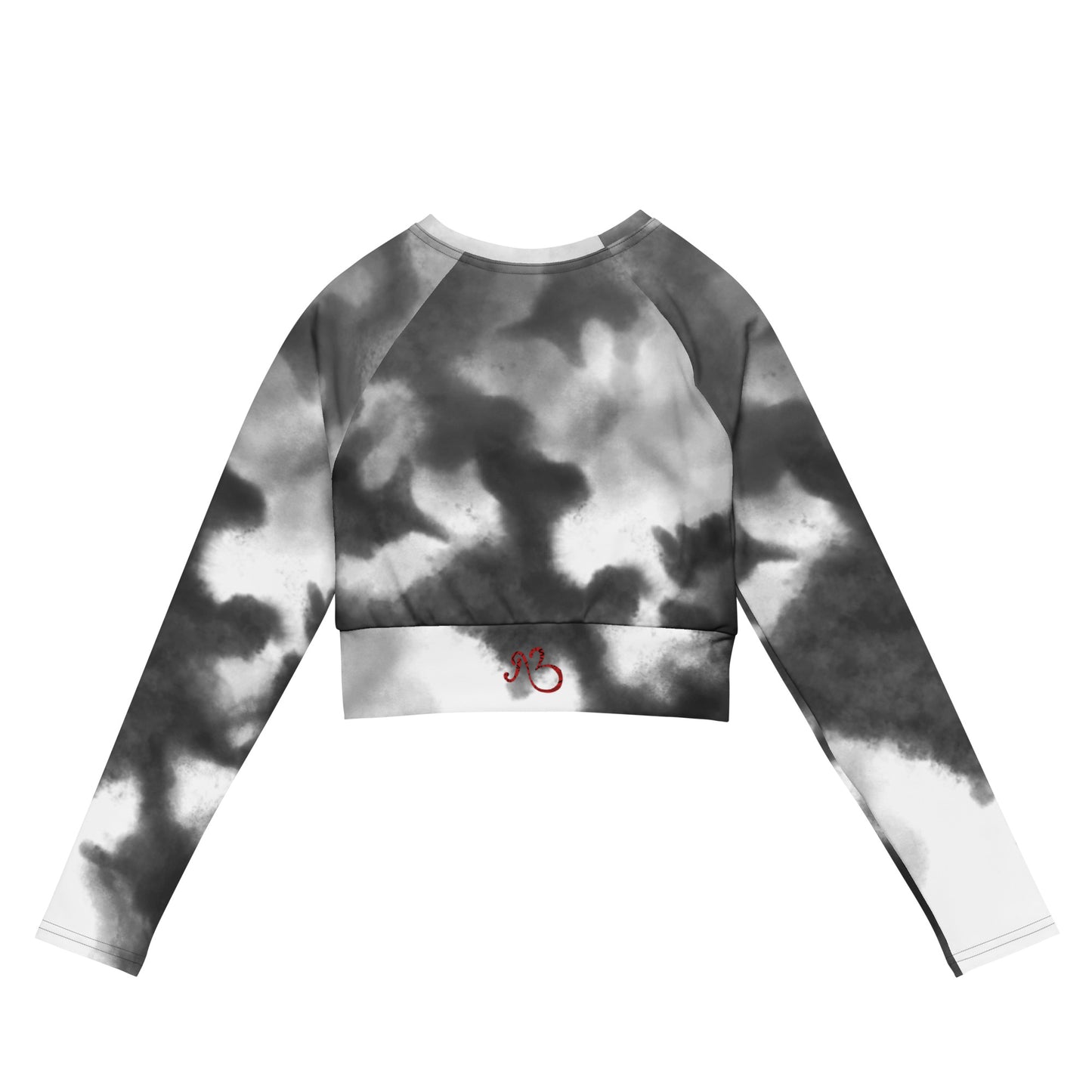 Black Tie and Dye Recycled long-sleeve crop top