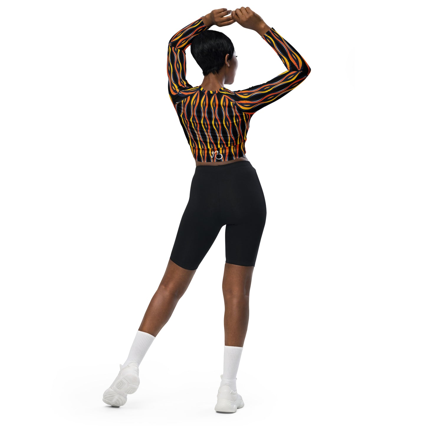 AfriBix Shakara Ankara Recycled long-sleeve crop top