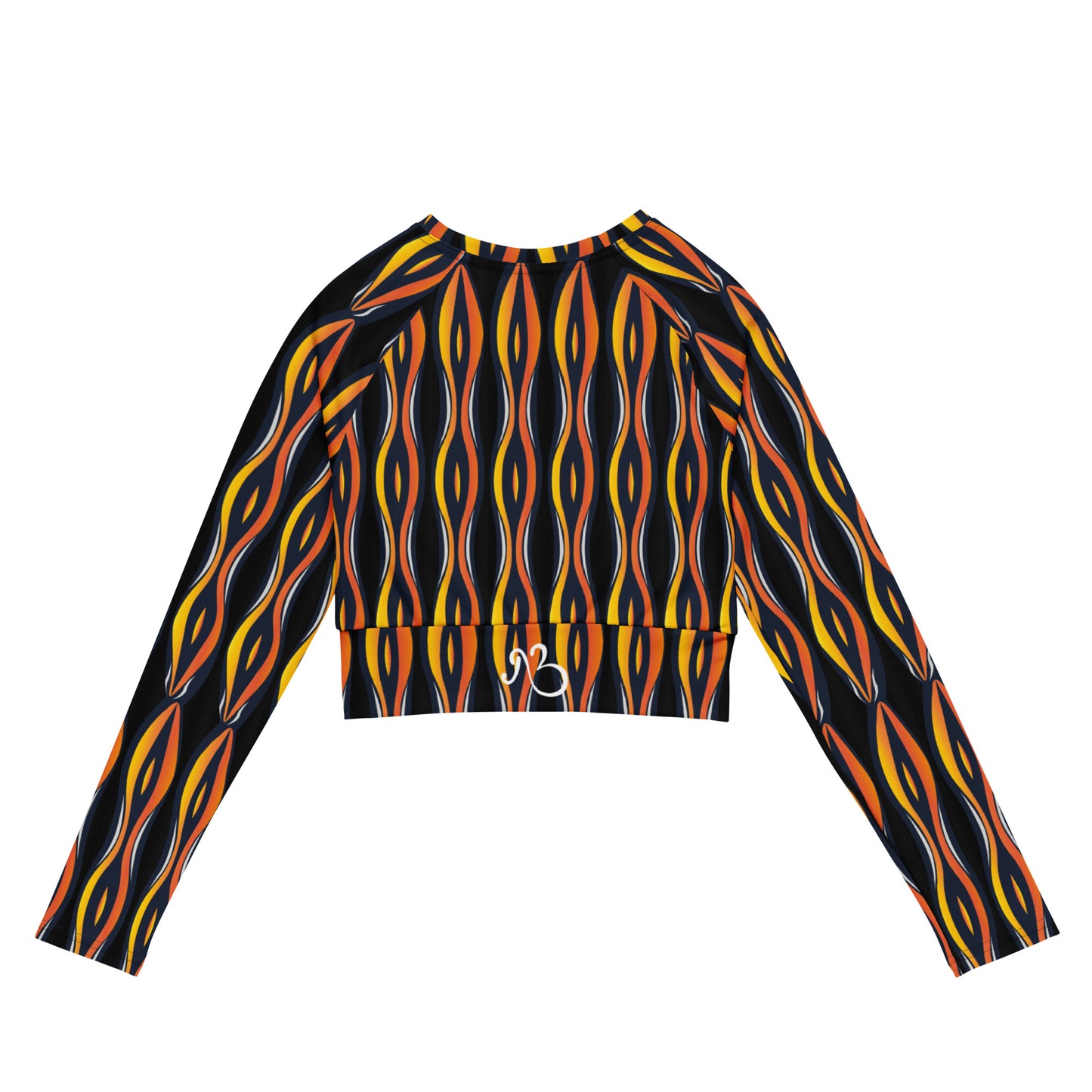 AfriBix Shakara Ankara Recycled long-sleeve crop top