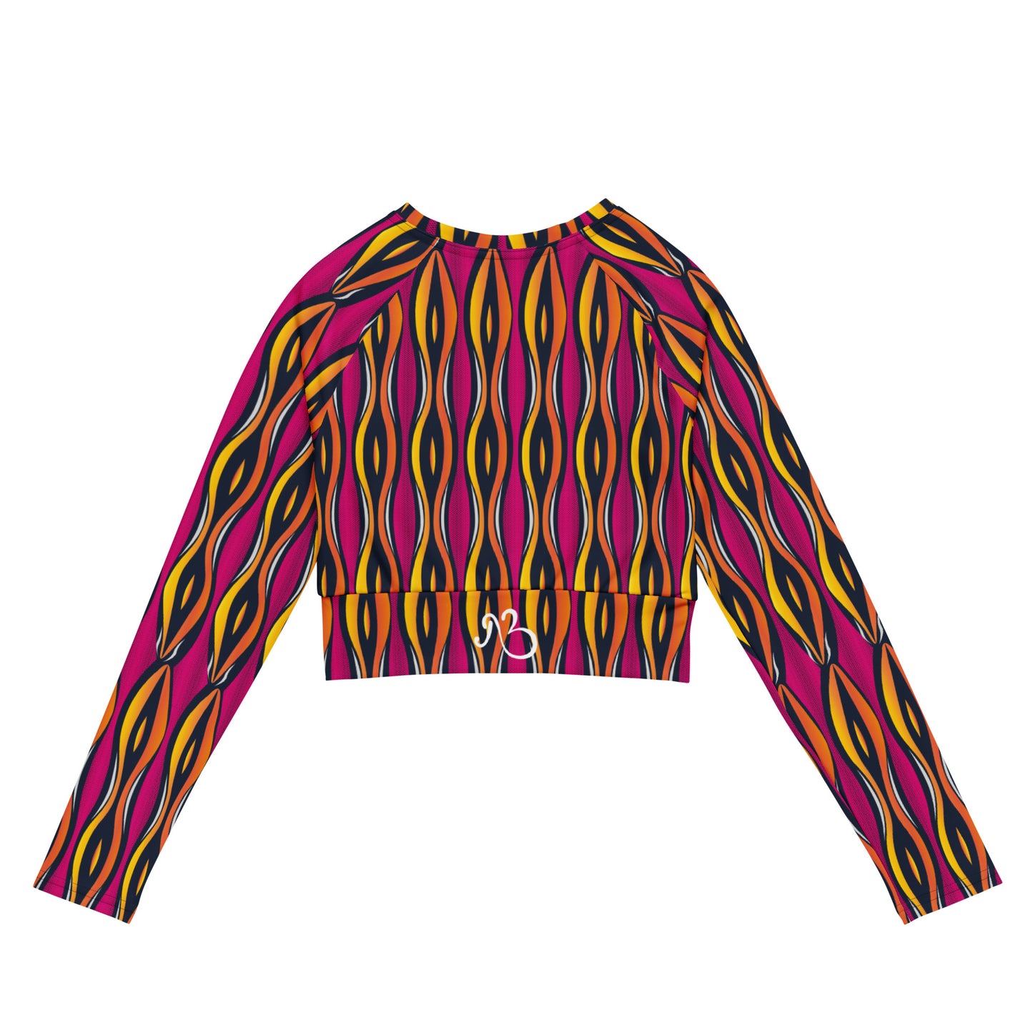 AfriBix Shakara Ankara Recycled long-sleeve crop top - Pink