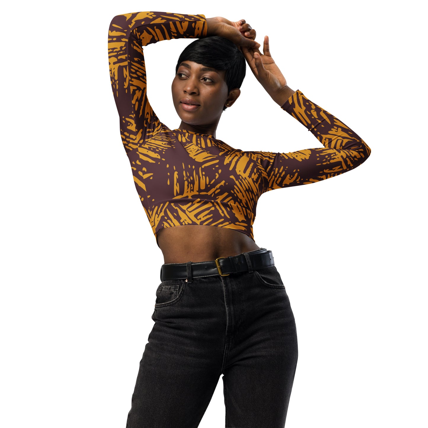 Safari Recycled long-sleeve crop top