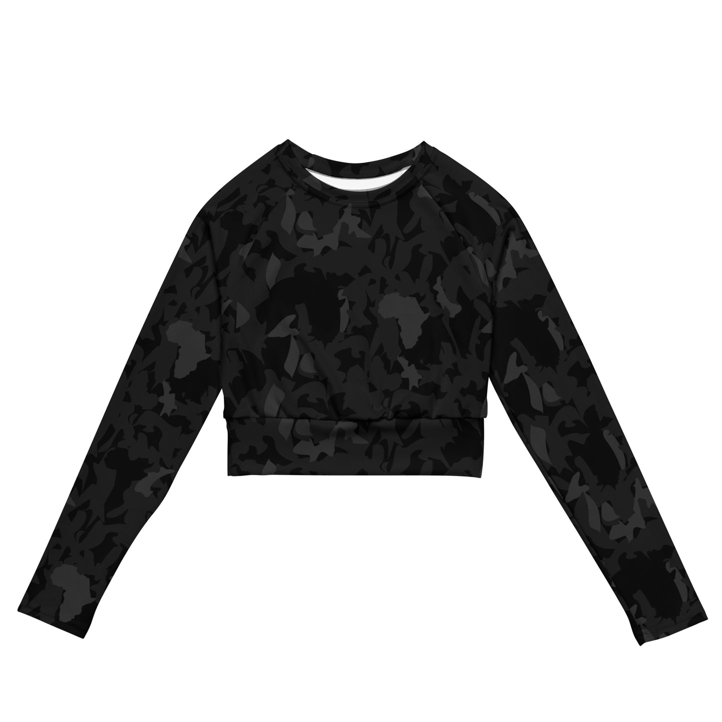 AfriBix Camo Noir Recycled long-sleeve crop top