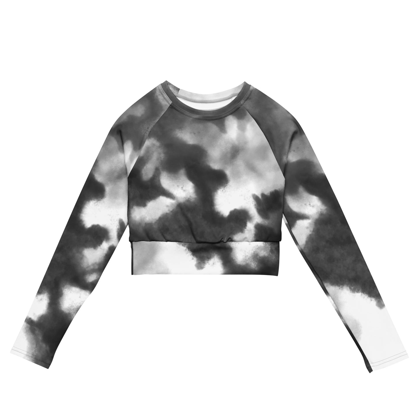 Black Tie and Dye Recycled long-sleeve crop top