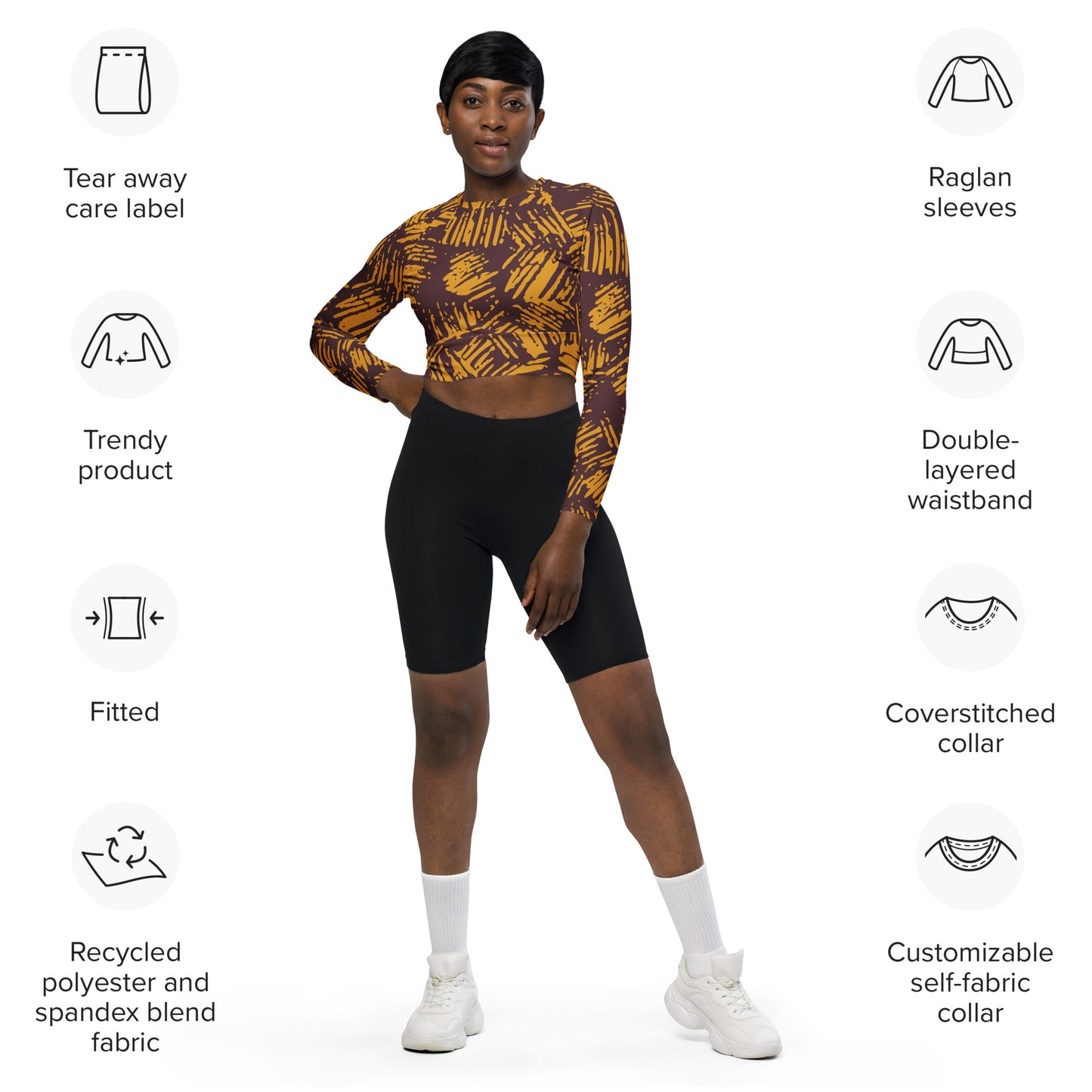 Safari Recycled long-sleeve crop top