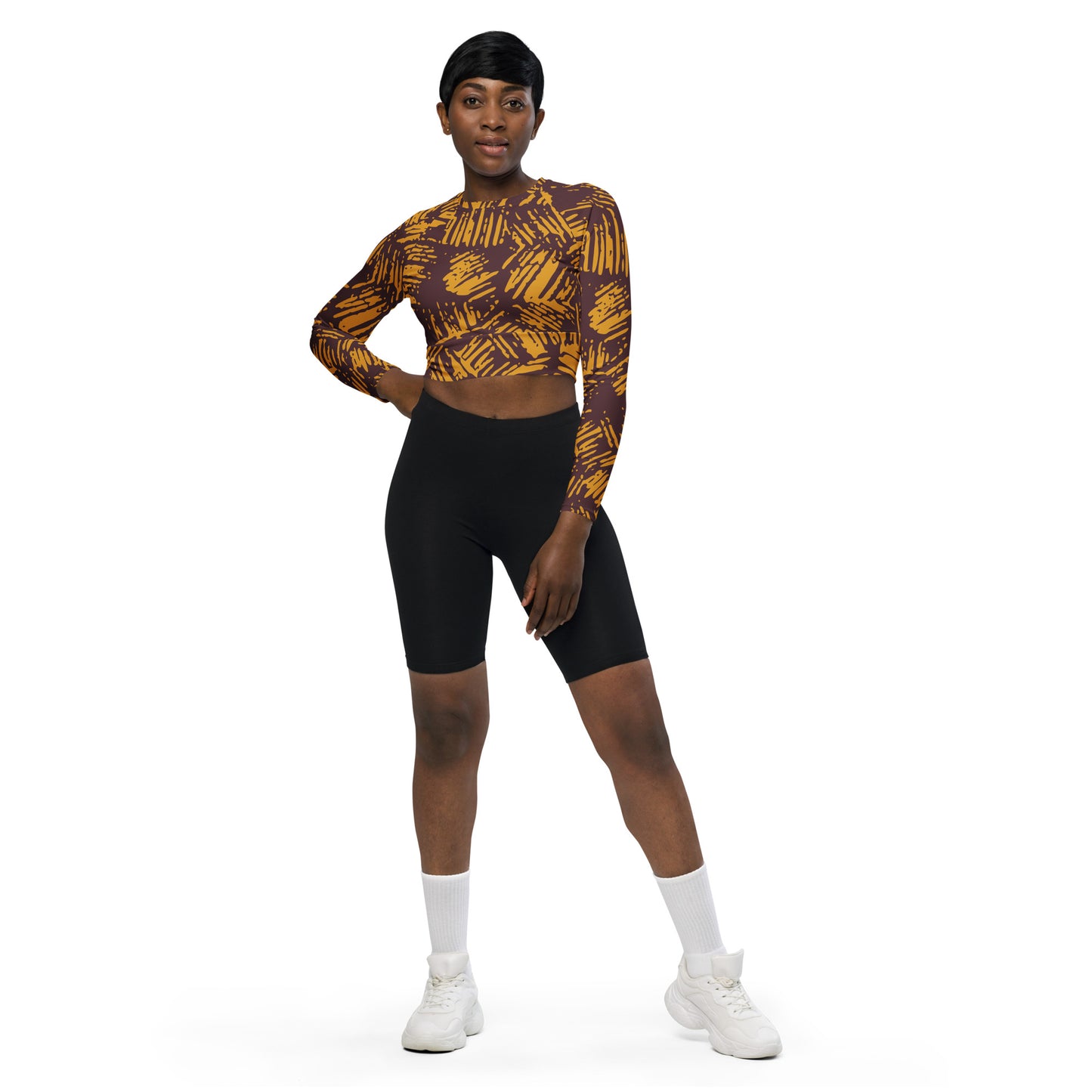 Safari Recycled long-sleeve crop top