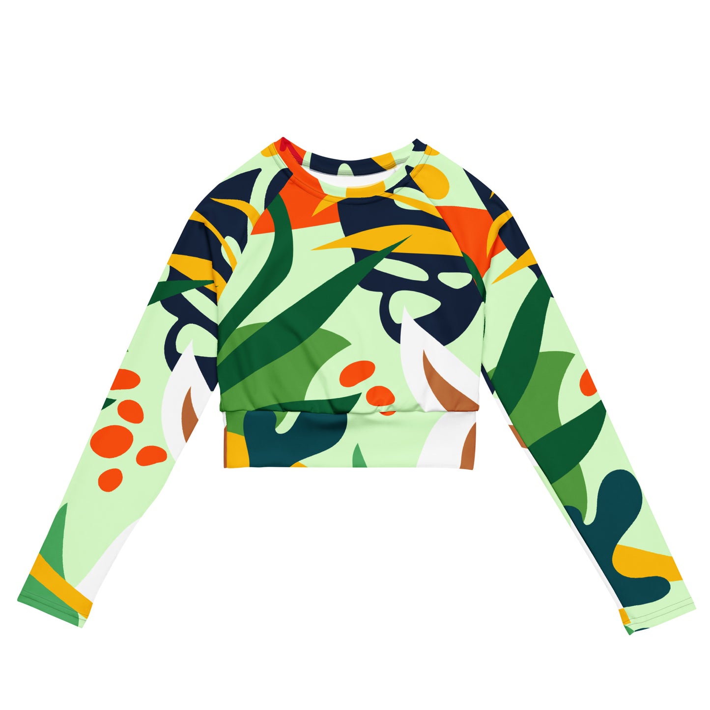 Floral Recycled long-sleeve crop top