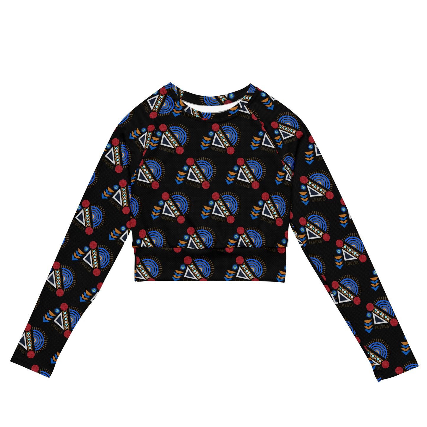 AfriBix Yanga Ankara Recycled long-sleeve crop top