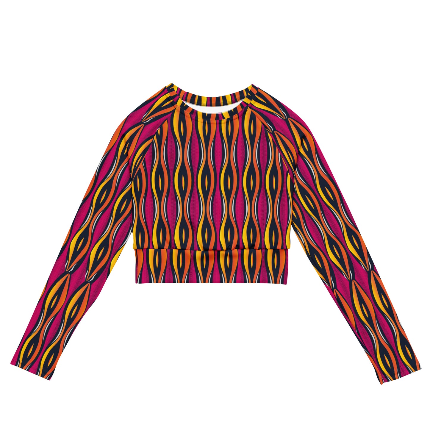 AfriBix Shakara Ankara Recycled long-sleeve crop top - Pink