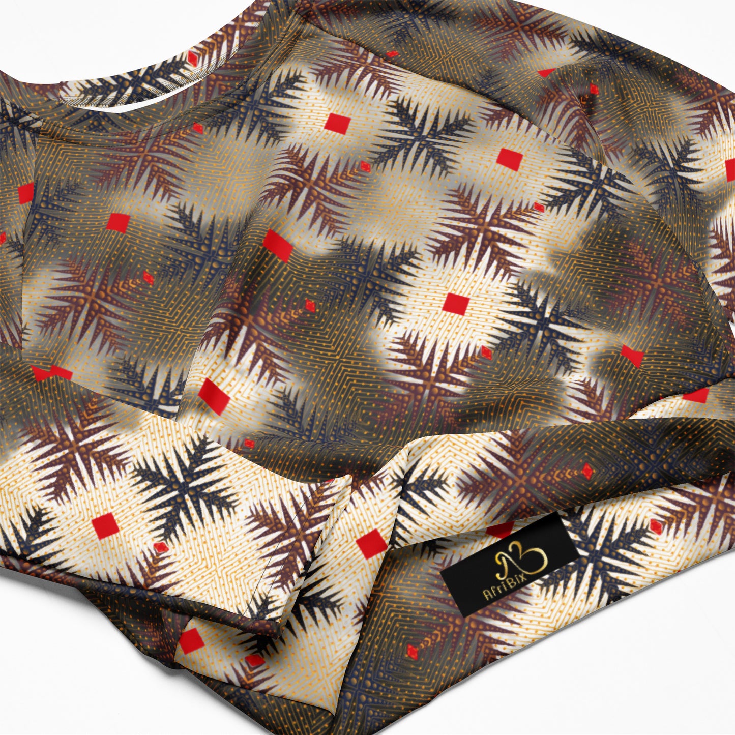 AfriBix Ankara Print Recycled long-sleeve crop top