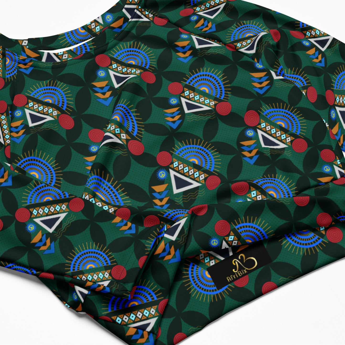 AfriBix Yanga Recycled long-sleeve crop top - Green