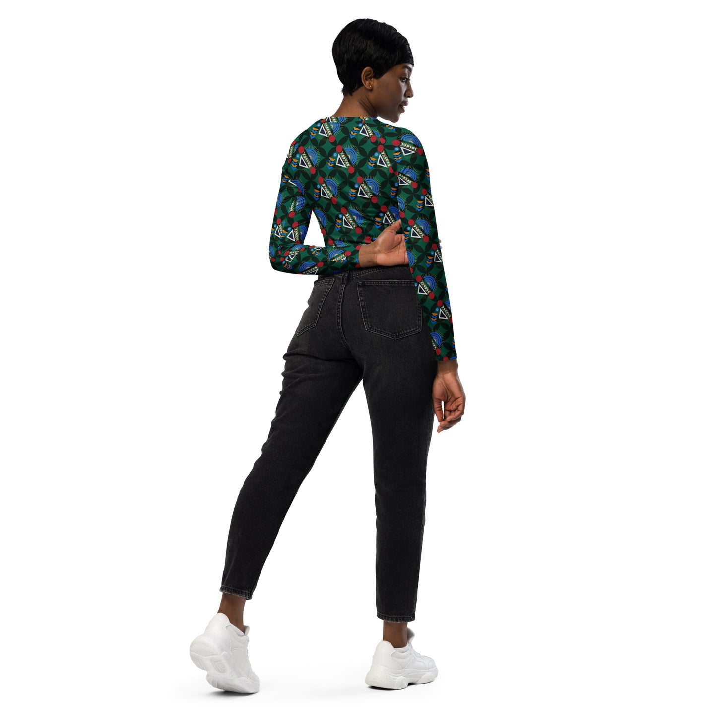 AfriBix Yanga Recycled long-sleeve crop top - Green