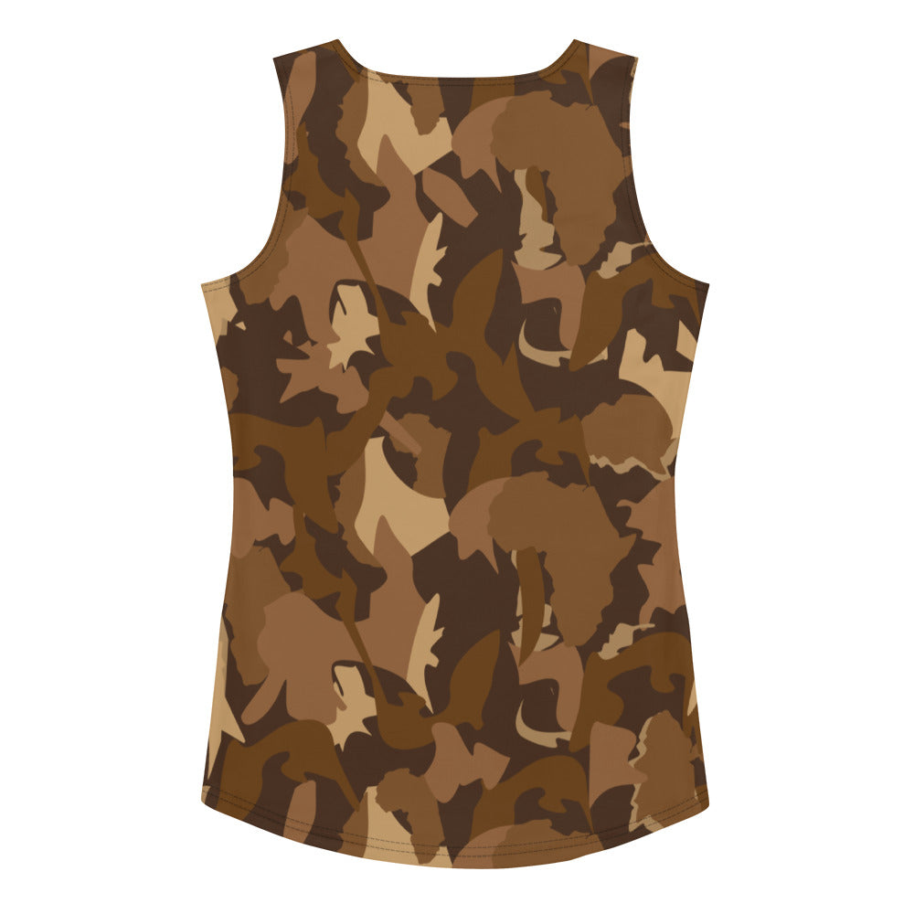 AfriBix Camo Print Tank Top - Brown