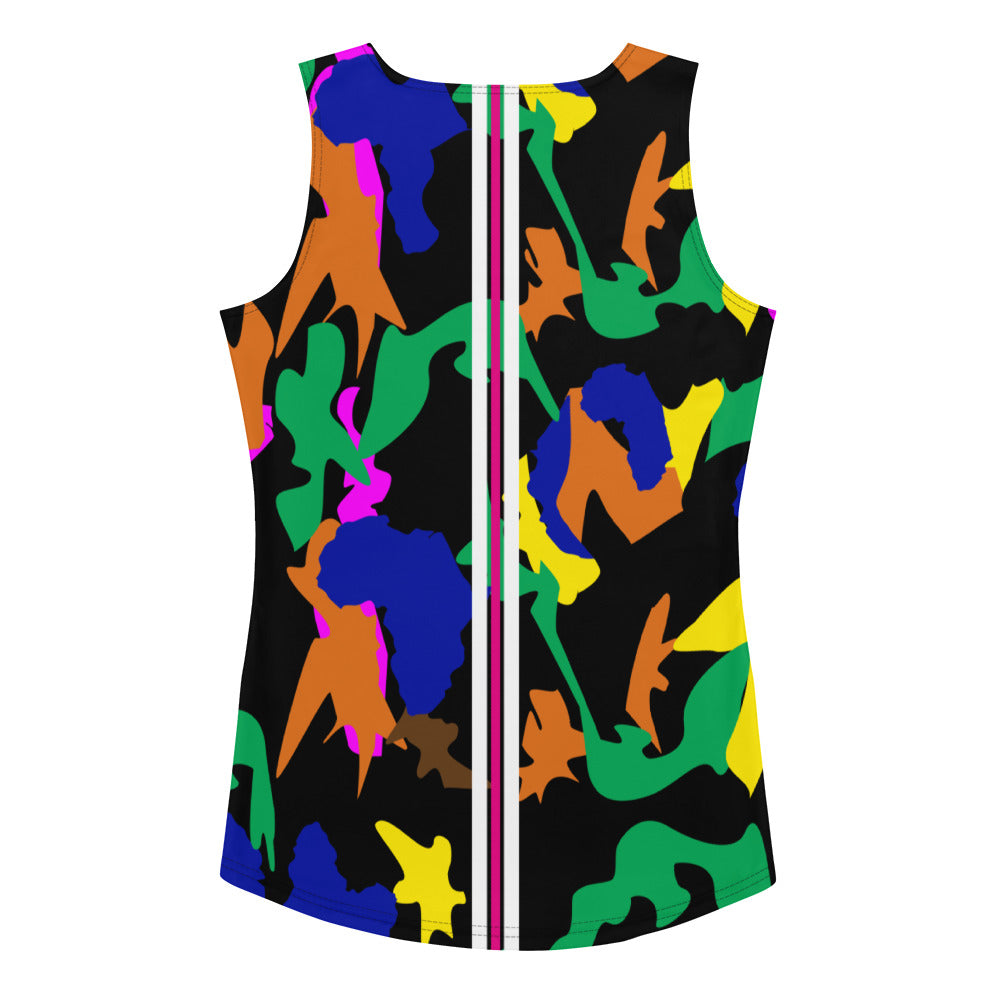 AfriBix Camo Print Tank Top with pink hues
