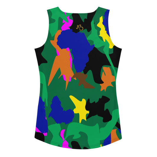 AfriBix Green Camo Print Women's Tank Top