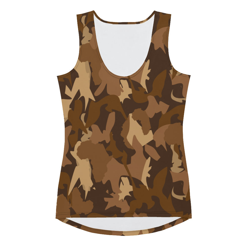AfriBix Camo Print Tank Top - Brown