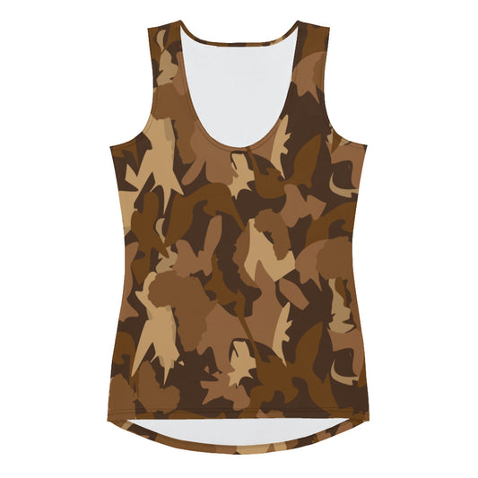 AfriBix Camo Print Tank Top - Brown
