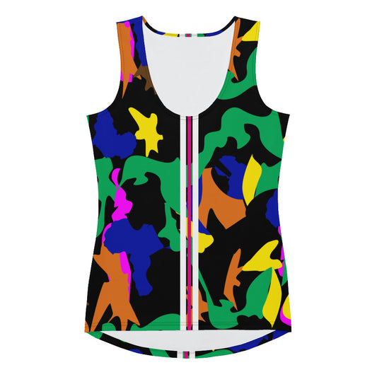 AfriBix Camo Print Tank Top with pink hues