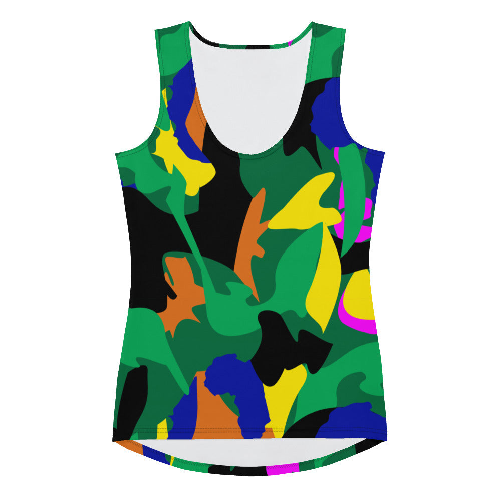 AfriBix Green Camo Print Women's Tank Top