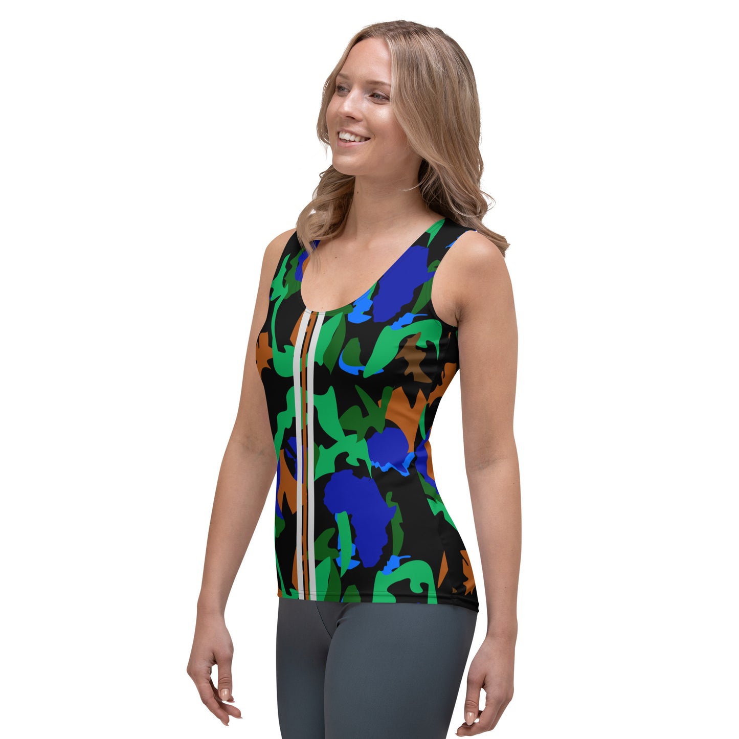 AfriBix Camo Print Tank Top - Green