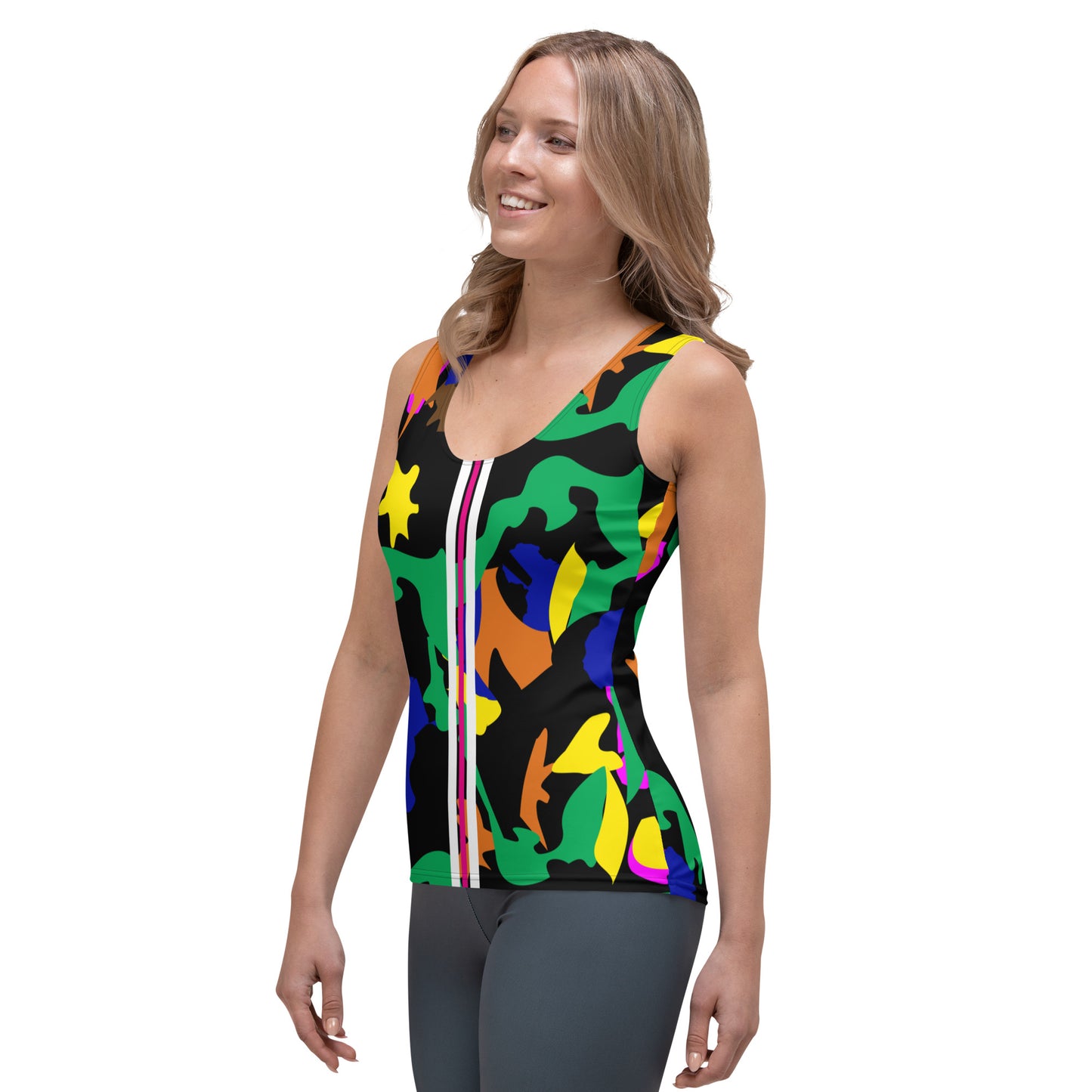 AfriBix Camo Print Tank Top with pink hues