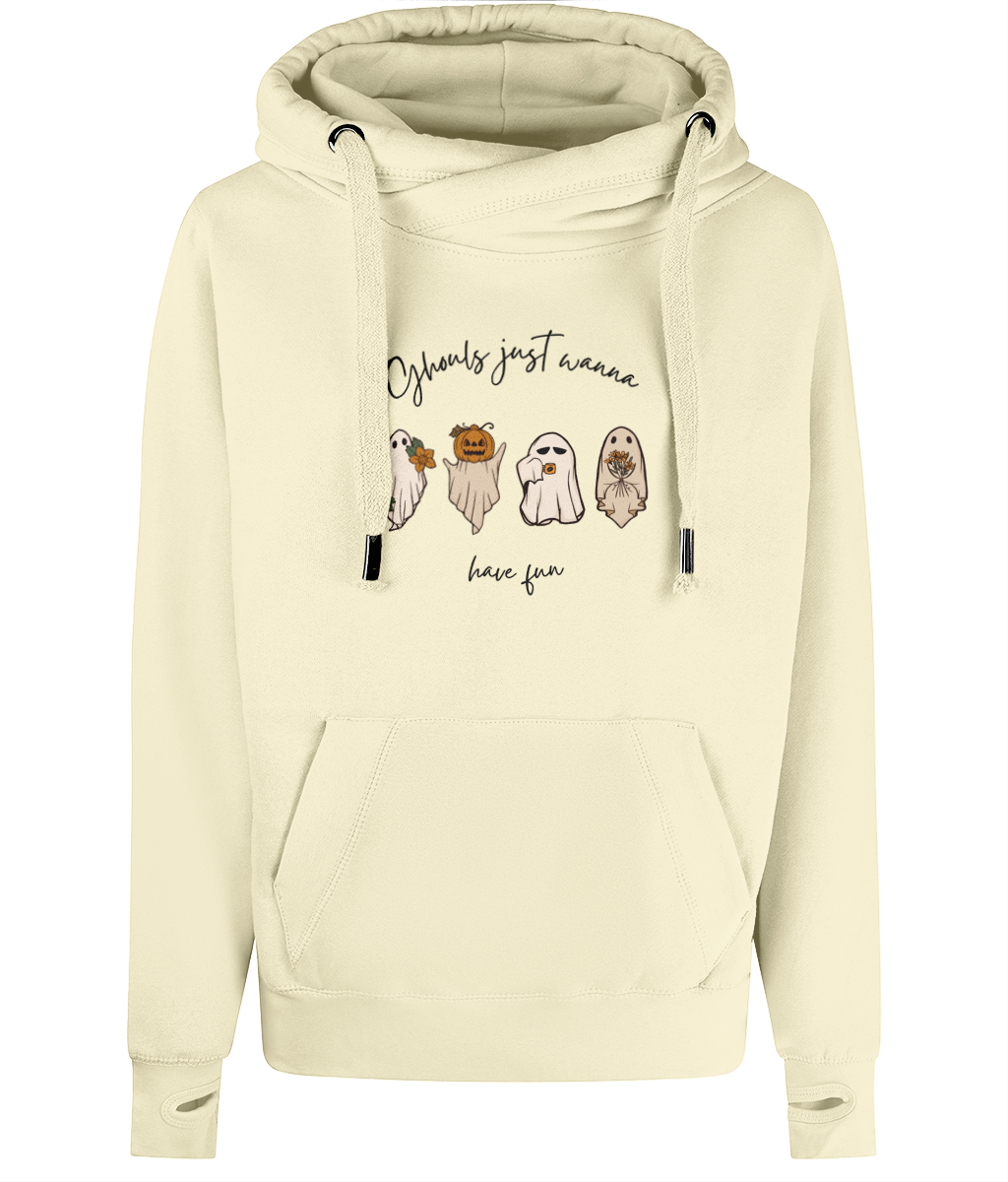 Unisex Halloween Cross Neck Ghost Hoodie