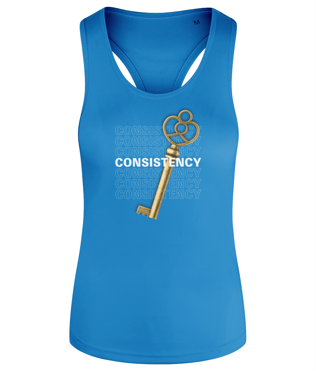 Consistency is Key Women's Recycled Racerback Vest Gym Tank Top