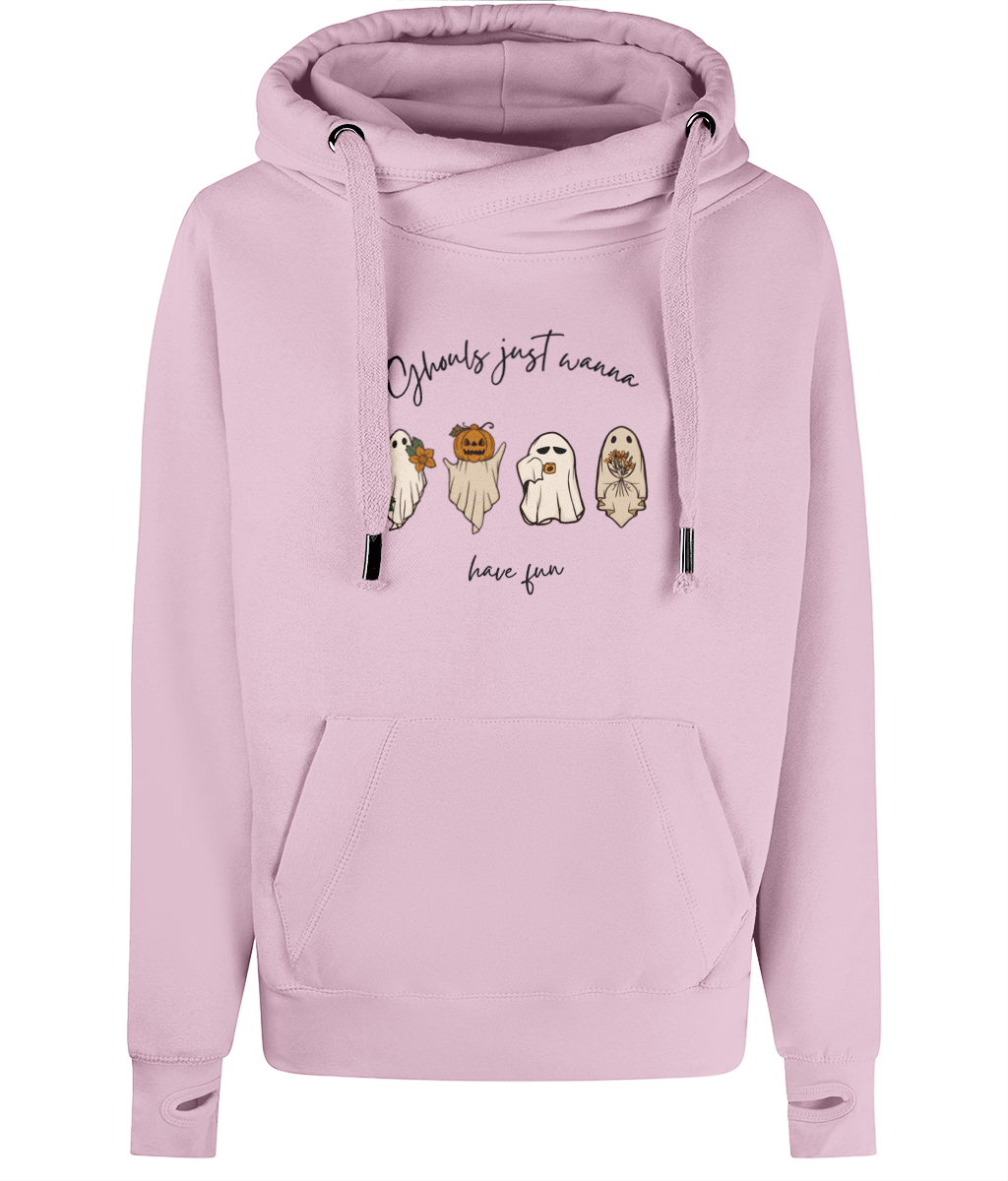 Unisex Halloween Cross Neck Ghost Hoodie