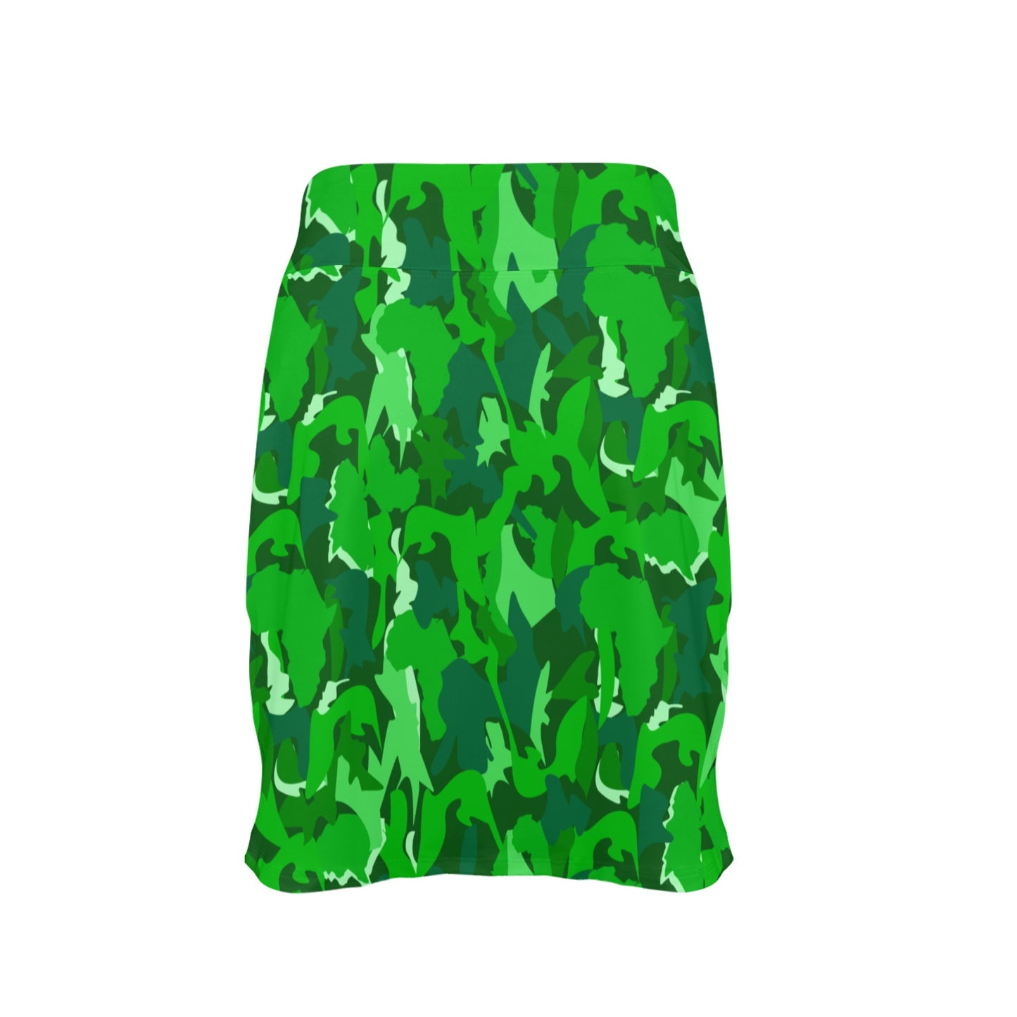 AfriBix Green Camo Tennis and Golf Women's Skort Skirt with Pockets