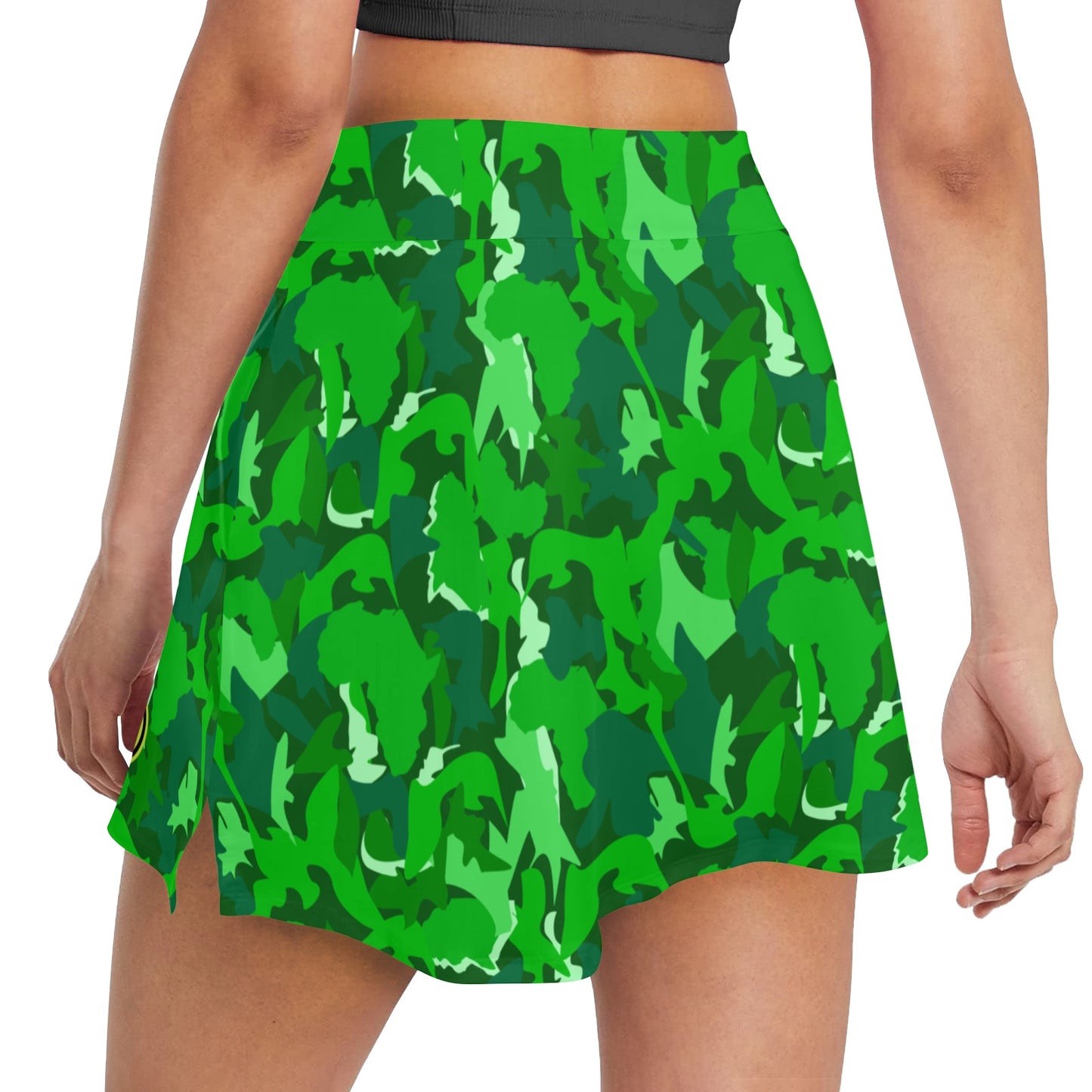 AfriBix Green Camo Tennis and Golf Women's Skort Skirt with Pockets