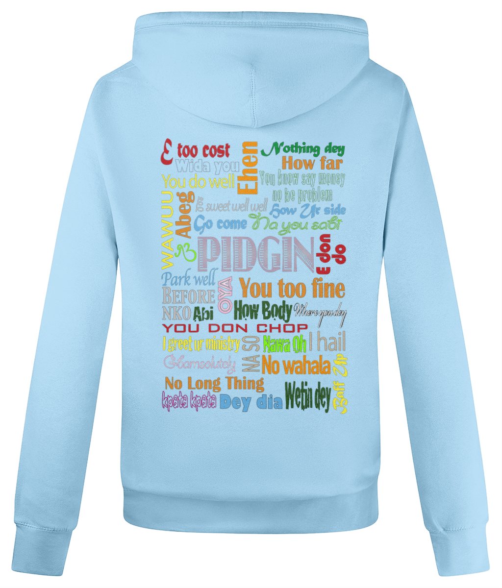 AfriBix Pidgin Print Cross Neck Hoodie
