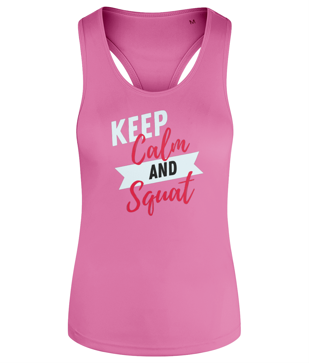 Gym Quote Women's Racerback Tank Top Vest - Squat