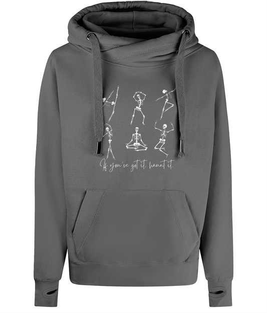 Unisex Halloween Cross Neck Skeleton Hoodie
